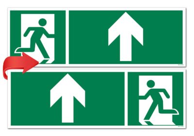 Picto + flèche vers le haut recto-verso