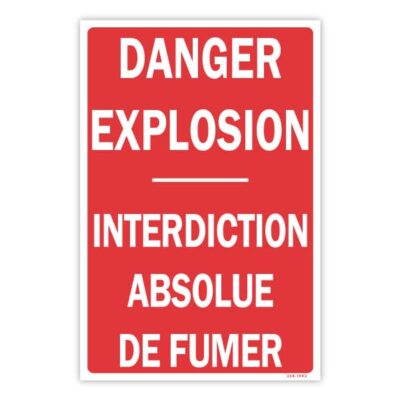 Danger explosion - Interdiction absolue de fumer